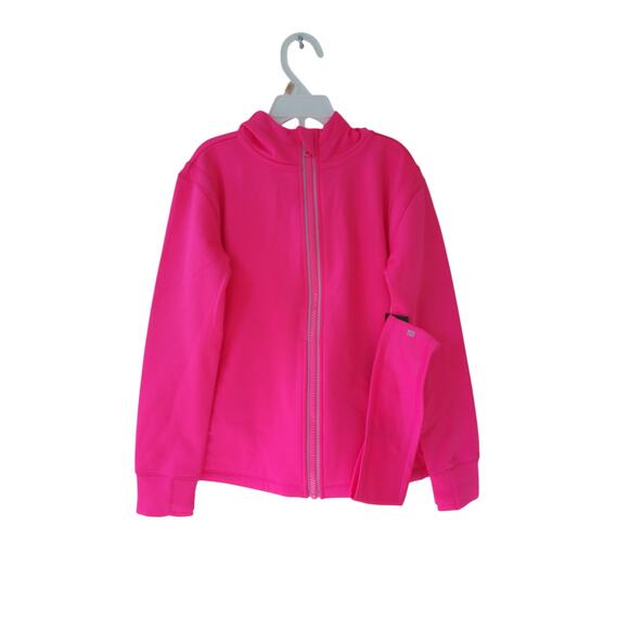 NWT Ideology Girl's Full Zip Jacket  With Matching Headband Molten Pink Small - Picture 2 of 10